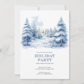 Winter Wonderland Vakantie Party Uitnodiging (Voorkant)