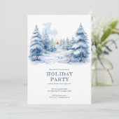 Winter Wonderland Vakantie Party Uitnodiging (Staand voorkant)