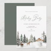 Winter Wonderland Vakantie Party Uitnodiging (Voorkant / Achterkant)