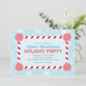 Winter Wonderland Vakantie Party Uitnodiging (Staand voorkant)