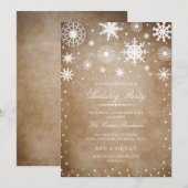 Winter Wonderland Vakantie Party Uitnodiging (Voorkant / Achterkant)