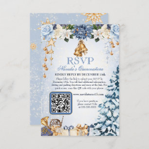 Winter Wonderland Vakantie Quinceanera QR Code RSVP Kaartje