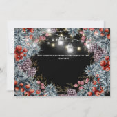 Winter wonderland vakantiefoto's zwart save the date (Achterkant)