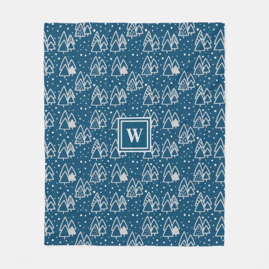 Winter Wonderland Vakantiepatroon met Monogram Fleece Deken (Voorkant)