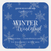 Winter Wonderland Vanille & Pijnboom | kaarslabels Vierkante Sticker (Voorkant)