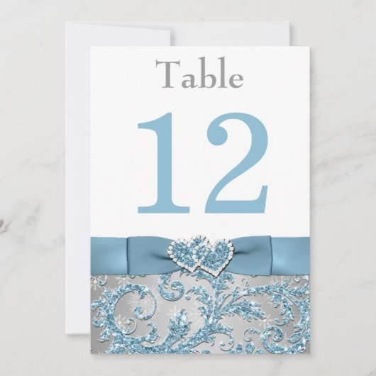 Winter Wonderland Verbonden Harten Tafelkaart Kaart (Voorkant)