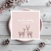 Winter Wonderland Verjaardag servetten | Roze en h