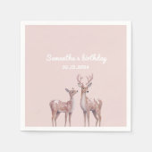 Winter Wonderland Verjaardag servetten | Roze en h (Voorkant)