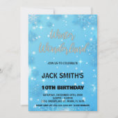 Winter Wonderland Verjaardag Uitnodigingen Blauw Z (Voorkant)