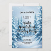 Winter Wonderland verjaardagsfeestje Kaart (Voorkant)