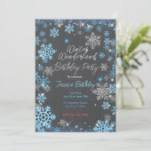 Winter Wonderland verjaardagsfeestje Kaart (Staand voorkant)