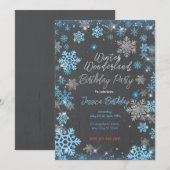 Winter Wonderland verjaardagsfeestje Kaart (Voorkant / Achterkant)