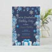 Winter Wonderland verjaardagsfeestje Kaart (Staand voorkant)