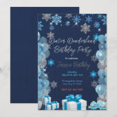 Winter Wonderland verjaardagsfeestje Kaart (Voorkant / Achterkant)