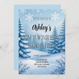 Winter Wonderland verjaardagsfeestje Kaart