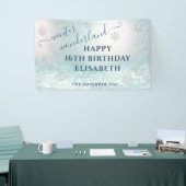 Winter wonderland verjaardagsfeestje spandoek (Beurs)