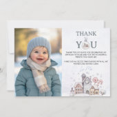 Winter Wonderland Verjaardagsfoto Dank u kaart (Voorkant)