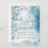 Winter Wonderland, Verlichte Trouwreceptie Kaart (Voorkant)