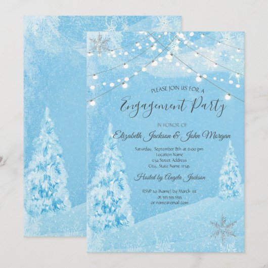 Winter Wonderland, Verloving pijnbomen Kaart (Voorkant / Achterkant)