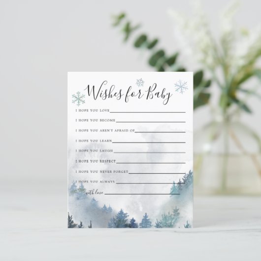 Winter Wonderland Vertsingen voor Baby Kaart (Staand voorkant)