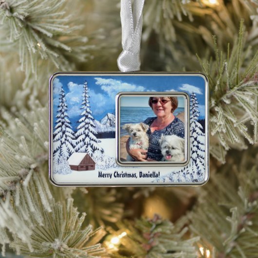 Winter Wonderland Verzilverd Omlijst Ornament (Boom)