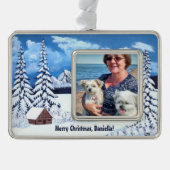 Winter Wonderland Verzilverd Omlijst Ornament (Voorkant)