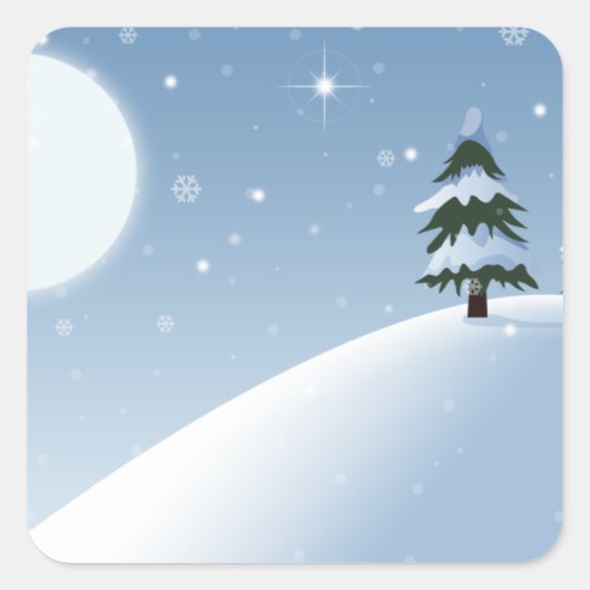 Winter Wonderland Vierkante Sticker (Voorkant)