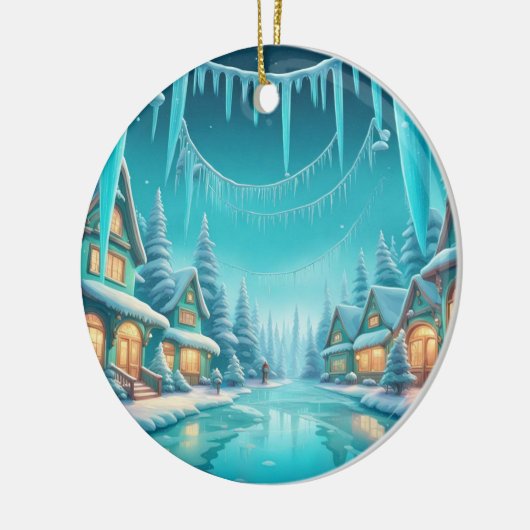 Winter Wonderland Village 2-zijdig Ornament (Links)