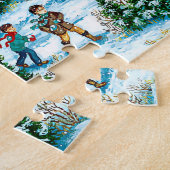 Winter Wonderland Village bij het Zee Legpuzzel (Zijkant)