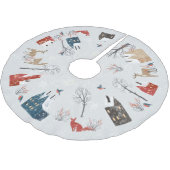 Winter Wonderland Village - Deer and Foxes Kerstboom Rok (Gekanteld)