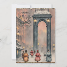 Winter Wonderland Vintage Kerst Kaart
