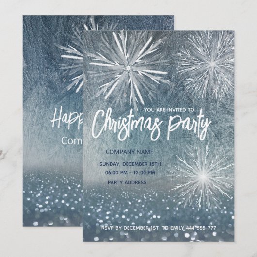 Winter wonderland vorst sneeuwvlokken kerstfeest kaart (Voorkant / Achterkant)