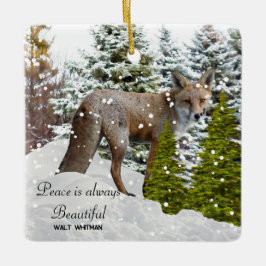 Winter Wonderland Vos Keramische Kerstbal Keramisch Ornament