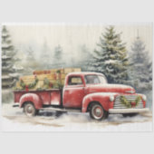 Winter Wonderland:  vrachtwagen kerstbomen Tissuepapier (Voorkant)