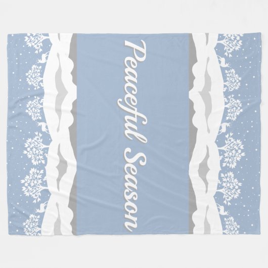 Winter Wonderland Vreedzaam Seizoen Fleece Deken (Voorkant (Horizontaal))