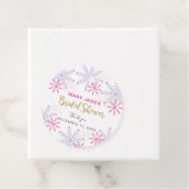 Winter Wonderland Vrijgezellenfeest Pink Snowflake Bedankjes Labels (In situ)