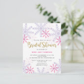 Winter Wonderland Vrijgezellenfeest Pink Snowflake Briefkaart (Staand voorkant)