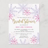 Winter Wonderland Vrijgezellenfeest Pink Snowflake Briefkaart (Voorkant)