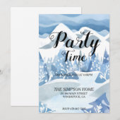 Winter Wonderland Watercolor Uitnodiging (Voorkant / Achterkant)