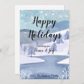 Winter Wonderland Watercolor Wenskaart Kerstkaart (Voorkant / Achterkant)