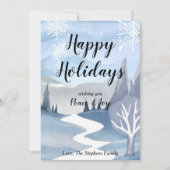 Winter Wonderland Watercolor Wenskaart Kerstkaart (Voorkant)