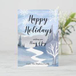 Winter Wonderland Watercolor Wenskaart Kerstkaart