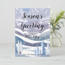 Winter Wonderland Watercolor Wenskaart voor de Fee