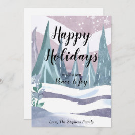 Winter Wonderland Watercolor Wenskaart voor de Fee Feestdagenkaart