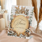 Winter Wonderland Waterverf Animals Favors Sign Reclamebord Met Voetstuk