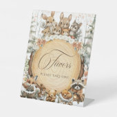 Winter Wonderland Waterverf Animals Favors Sign Reclamebord Met Voetstuk (Voorkant)