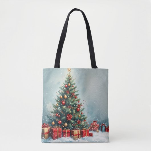 Winter Wonderland Waterverf Canvas tas (Voorkant)