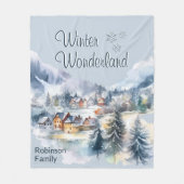 Winter Wonderland waterverf Custom Fleece Deken (Voorkant)