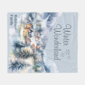 Winter Wonderland waterverf Custom Fleece Deken (Voorkant (Horizontaal))
