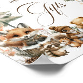 Winter Wonderland Waterverf Dieren Geschenken Teke Poster (Hoek)